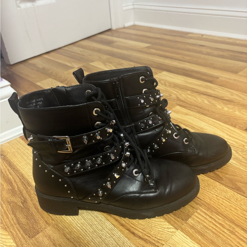 Primark Black Studded Combat Boots